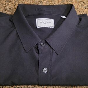 7 Diamonds Men's Dark Gray Button Down Shirt